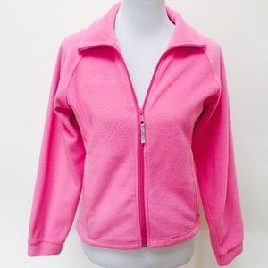 Columbia zip up pink fleece jacket